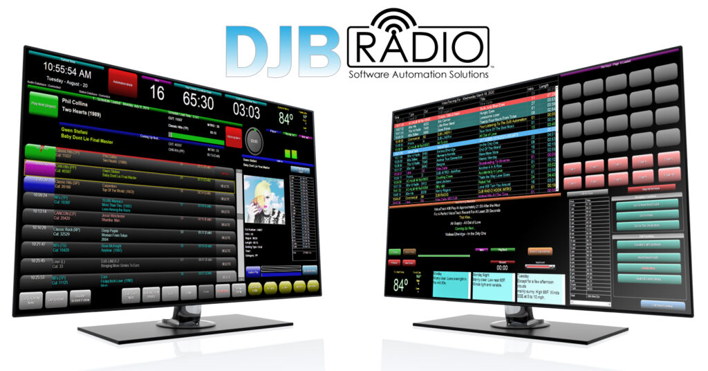 DJB Radio - Radio Automation software - On Air screens example